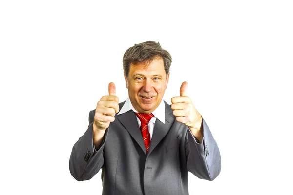Business man holding a speach — Stock Photo, Image