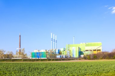 Buildings of an Industry Park in beautiful landscape near Frankf clipart