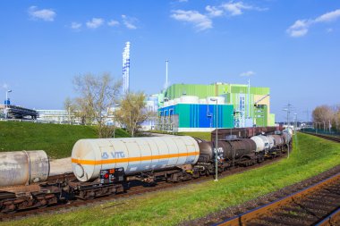 Silo in Industry Park in beautiful landscape near Frankfurt clipart