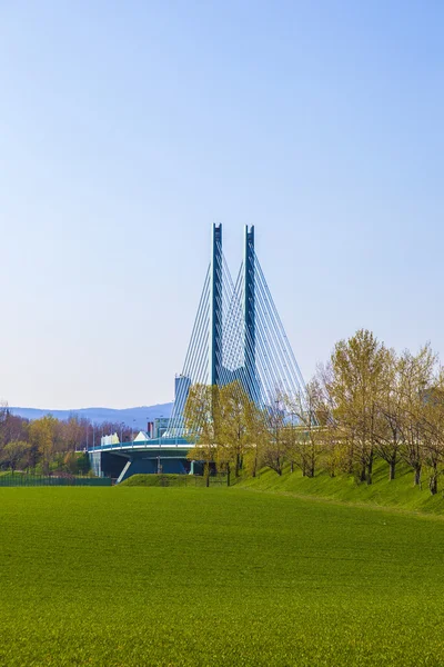 Most w parku przemysłu w piękny krajobraz w pobliżu frankfurt — Zdjęcie stockowe