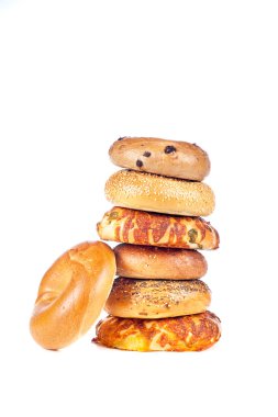 Bagels on white background clipart