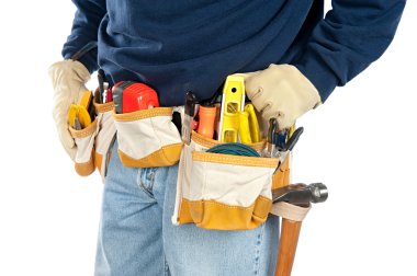 Man wearing tool belt clipart