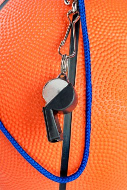 Basketball and whistle clipart