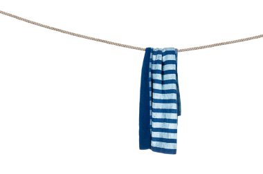 Beach towel on rope clipart