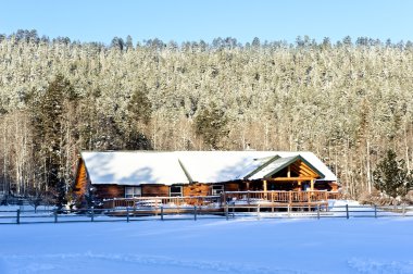 Cabin in snow clipart