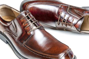 Brown leather dress shoes clipart