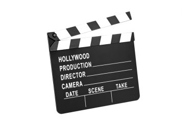 Film slate on white clipart