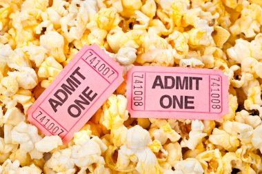 Movie tickets and popcorn clipart