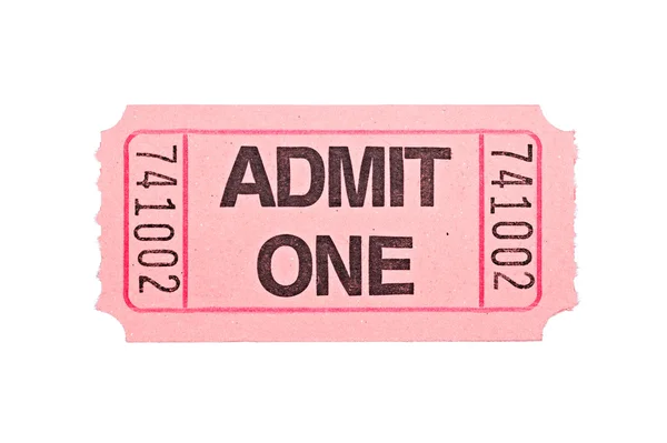 Билет в кино изолирован на белом — стоковое фото