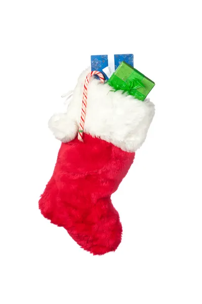 Christmas stocking isolated on white — Stock Photo, Image