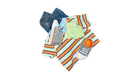 Baby clothing on white clipart