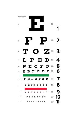 Eye test chart clipart