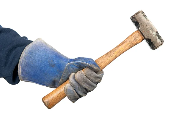 Homem balançando martelo — Fotografia de Stock