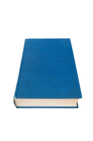Μπλε βιβλίο που απομονώνονται σε λευκό — Φωτογραφία Αρχείου