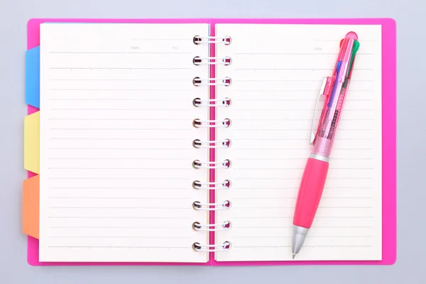 Notebook a kuličkové pero — Stock fotografie