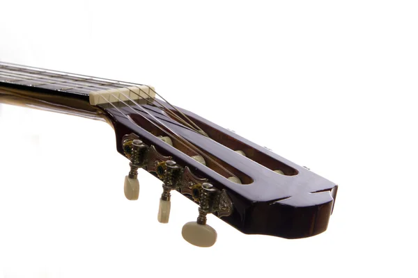 Cabeça de guitarra acústica isolada em branco — Fotografia de Stock