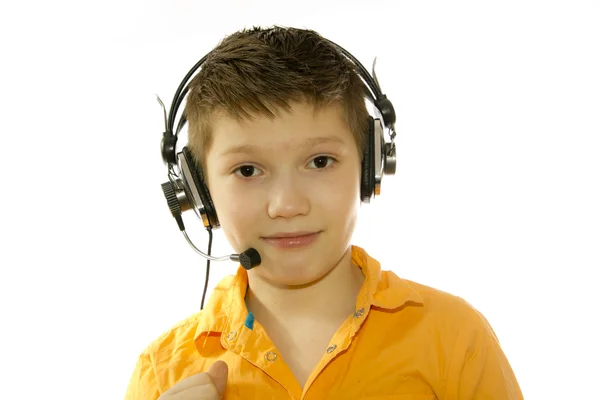 Dziecko ze słuchawkami — Zdjęcie stockowe