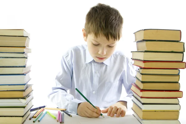 Boy making the homework — Stock Photo, Image