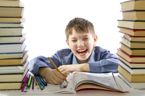 Boy making the homework — Stock Photo, Image