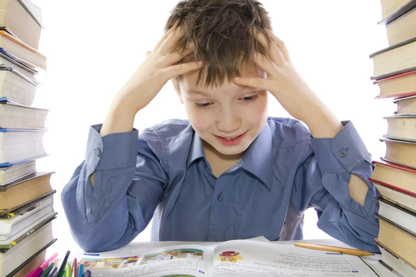 Boy making the homework — Stock Photo, Image