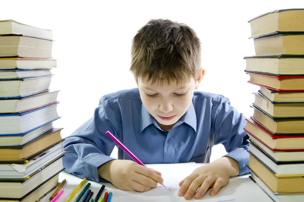Chlapec dělat domácí úkoly — Stock fotografie