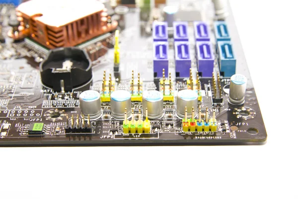 Serial ATA (SATA) slots on the PC motherboards — Stock Photo, Image