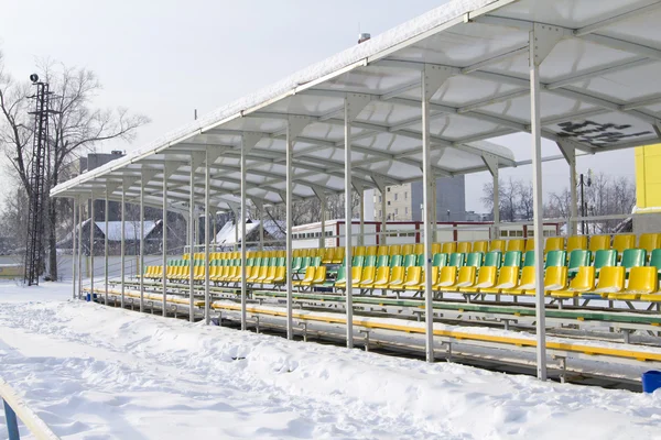 Kışın Futbol Stadyumu — Stok fotoğraf