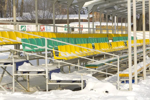 Football stadium in winter — Stock Photo, Image