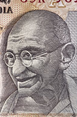 Gandhi on Indian Rupee Note clipart