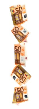 Falling Euros Border over White clipart