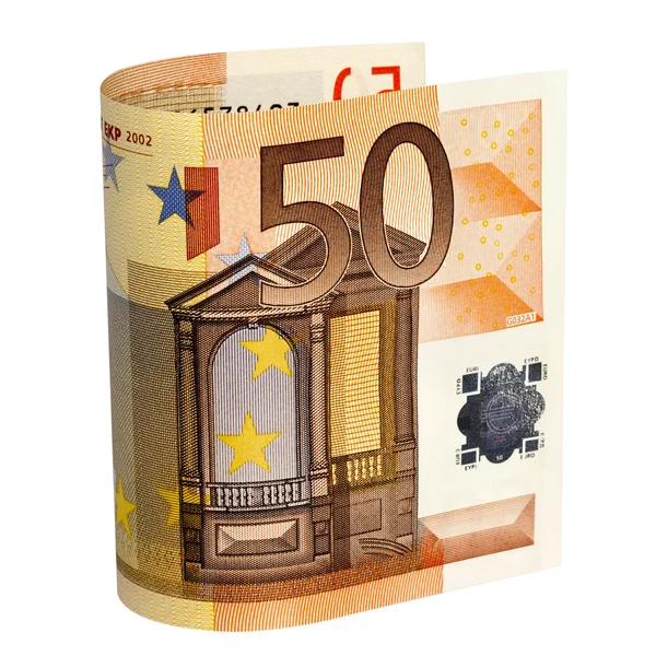 Billete de 50 euros con ruta — Foto de Stock