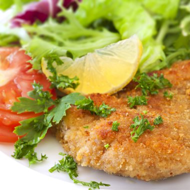 Schnitzel with Salad clipart