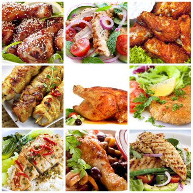 Chicken Meals Collage clipart