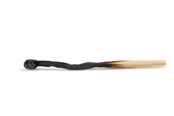 Burnt Match Isolated on White — Stock Photo, Image
