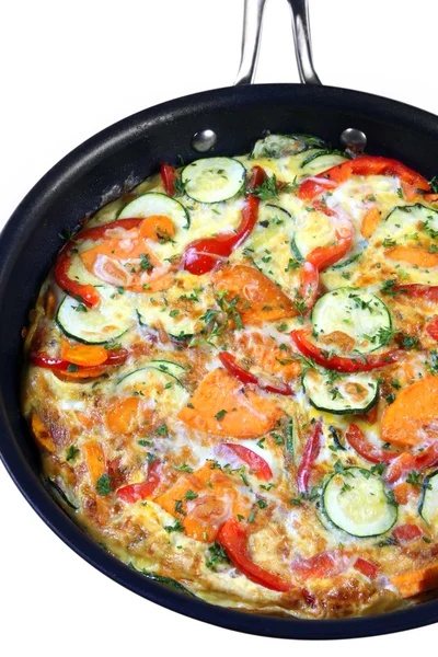 Vegetable Frittata in Frying Pan — Stock Photo, Image