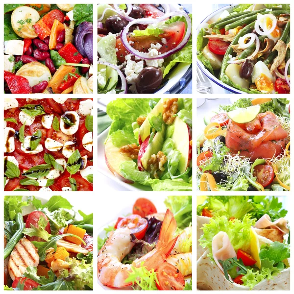 Collage di insalate — Foto Stock
