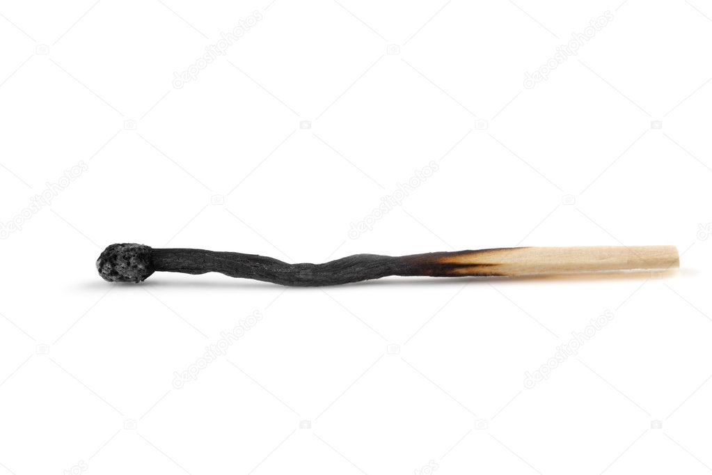 Burnt Match Isolated on White