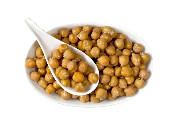 Chick-Peas over White — Stock Photo, Image