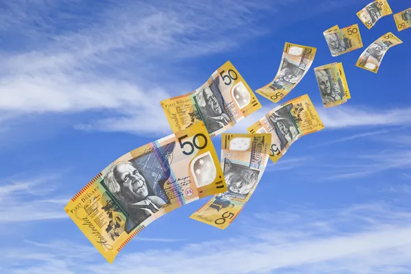 Money Falling from Sky — Stock Photo, Image
