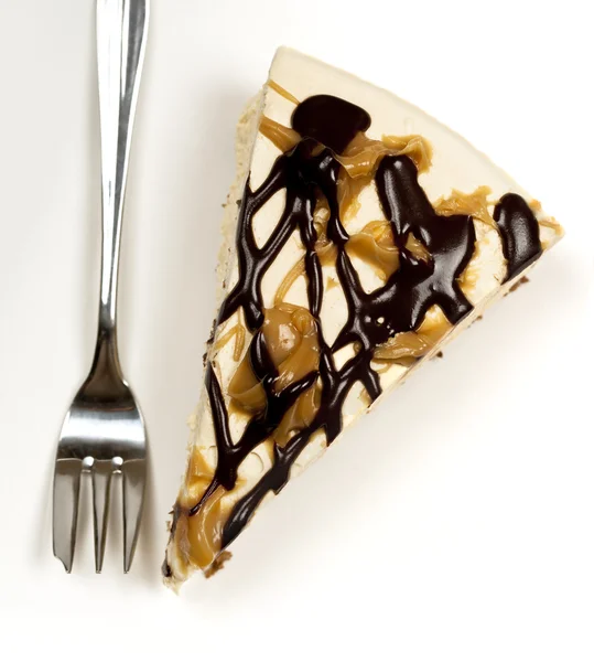 Csokoládé és a karamell sajttorta — Stock Fotó