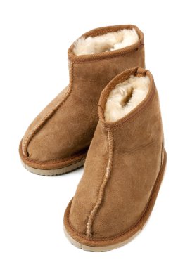 Sheepskin Boots on White clipart