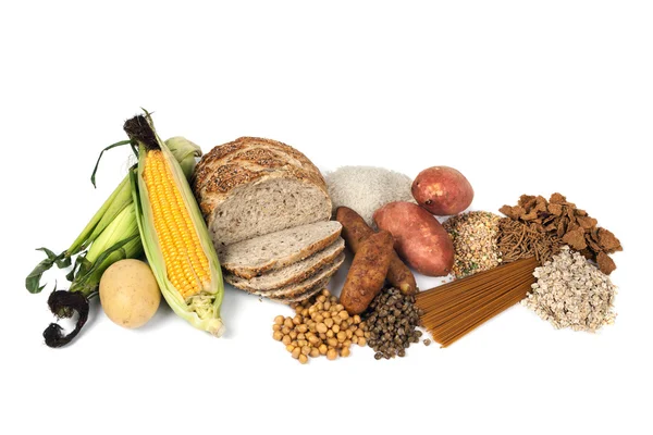 Food Sources of Complex Carbohydrates — Stock Photo, Image
