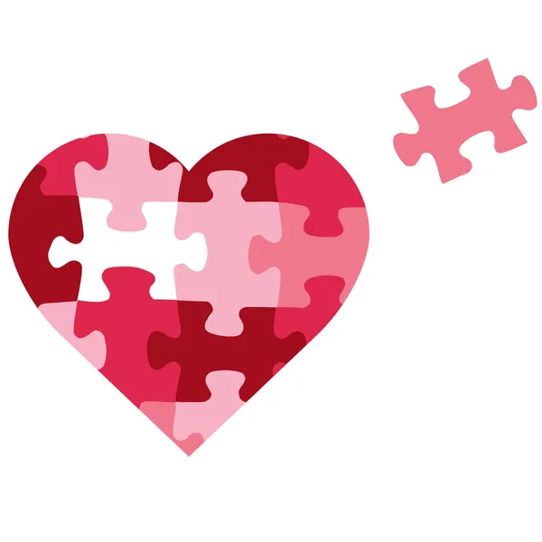 Puzzle icona del cuore — Vettoriale Stock