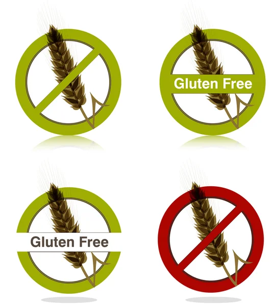 Iconos de dieta sin gluten — Vector de stock
