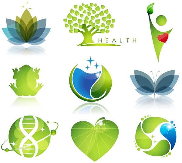 Wellness and ecology symbols — Stock Vector