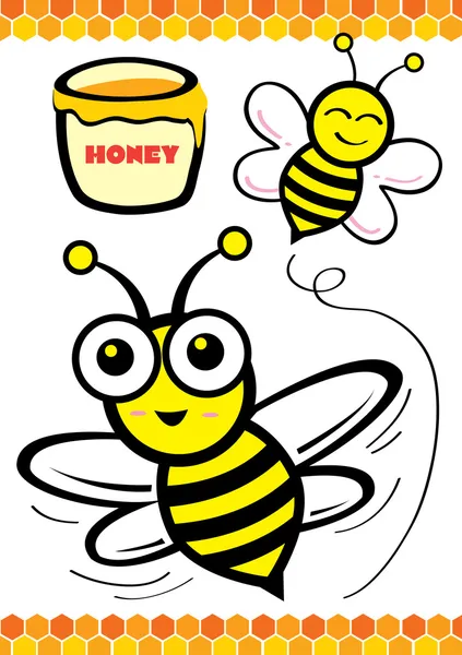 幸せな蜂 — ストックベクタ