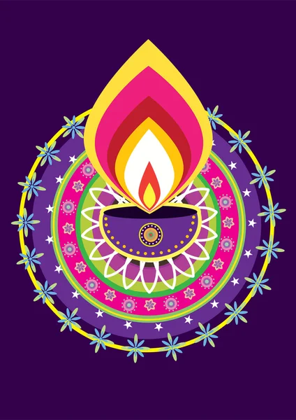 Lampe à huile indienne — Image vectorielle