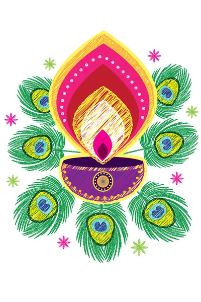 Icono de lámpara de aceite indio — Archivo Imágenes Vectoriales