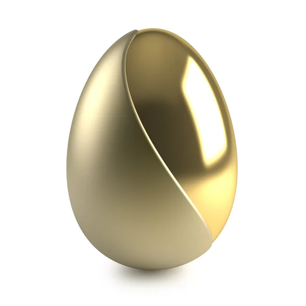 Zlatý velikonoční vajíčko na bílém pozadí — Stock fotografie