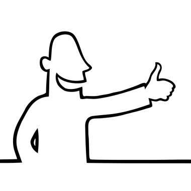 Man with thumbs up clipart